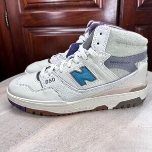 New Balance 650 Mens Size 8.5 White Green Gray Sneakers BB650RBD Rare Hi Top New